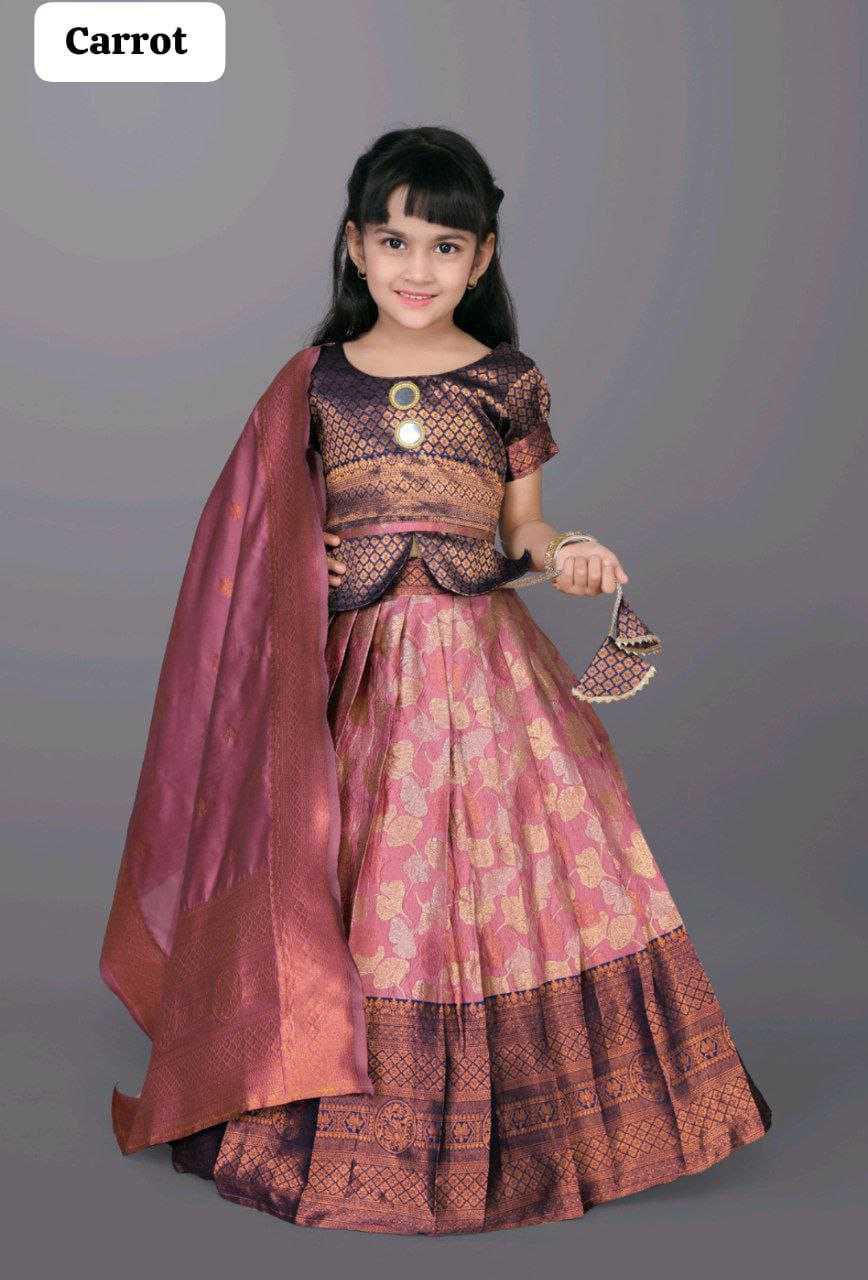 Ynf Jacquard KESH461 17 Kids Wear Wholesale Kids Designer Frock Kids Traditional Outfits Kids Lehenga Choli Manufacturer- Kapda Export