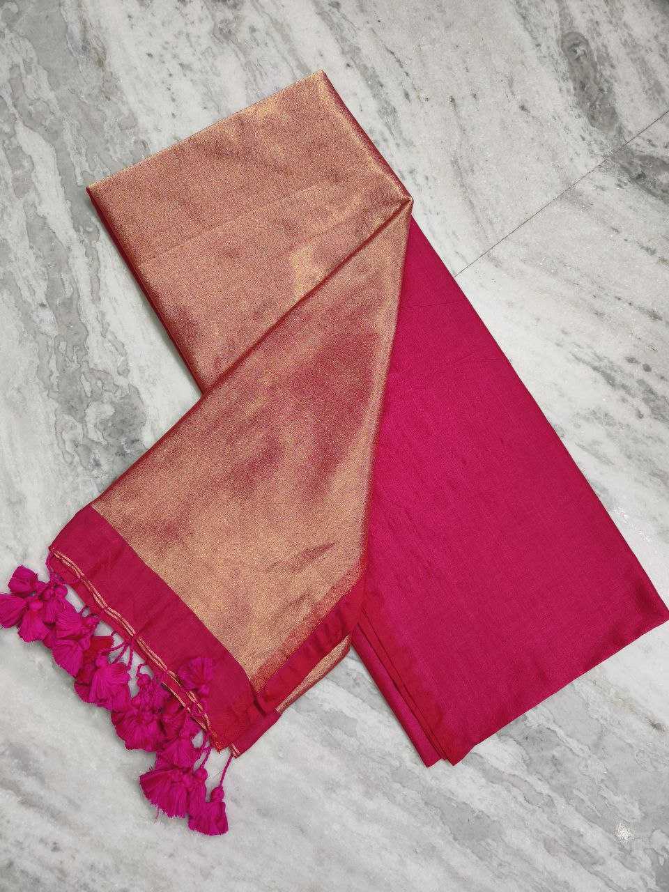 Ynf Khadi Cotton KESH525 KHADI ZARI Sarees Wholesale Uniform Sarees Plain Sarees Festive Sarees Manufacturer- Kapda Export