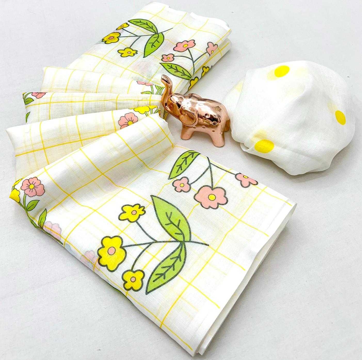 Ynf Linen KESH695 Abha Linen Sarees Wholesale Batik Sarees Kalamkari Sarees Festive Sarees Manufacturer- Kapda Export