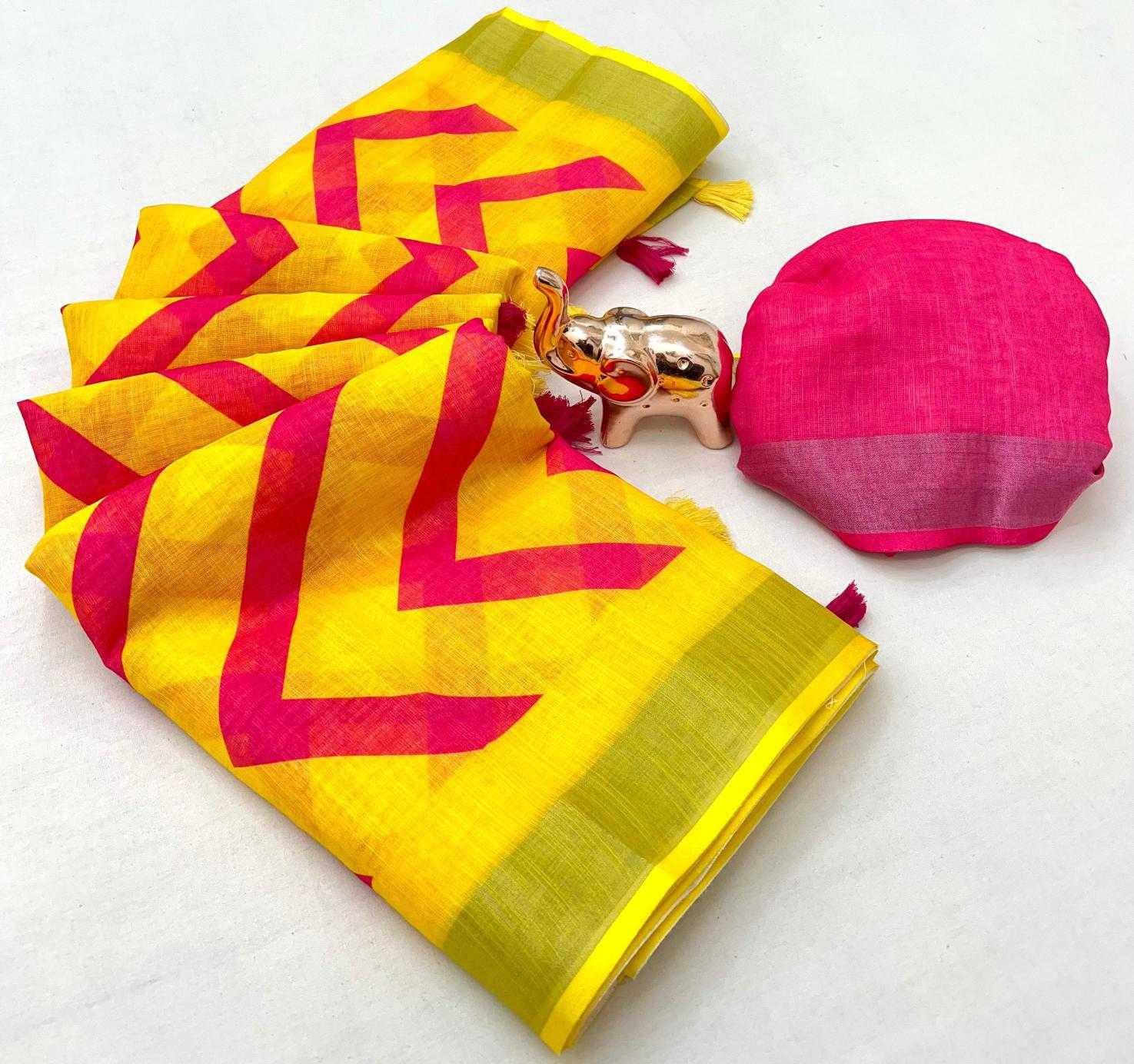 Ynf Linen KESH695 Abha Linen Sarees Wholesale Batik Sarees Kalamkari Sarees Festive Sarees Manufacturer- Kapda Export