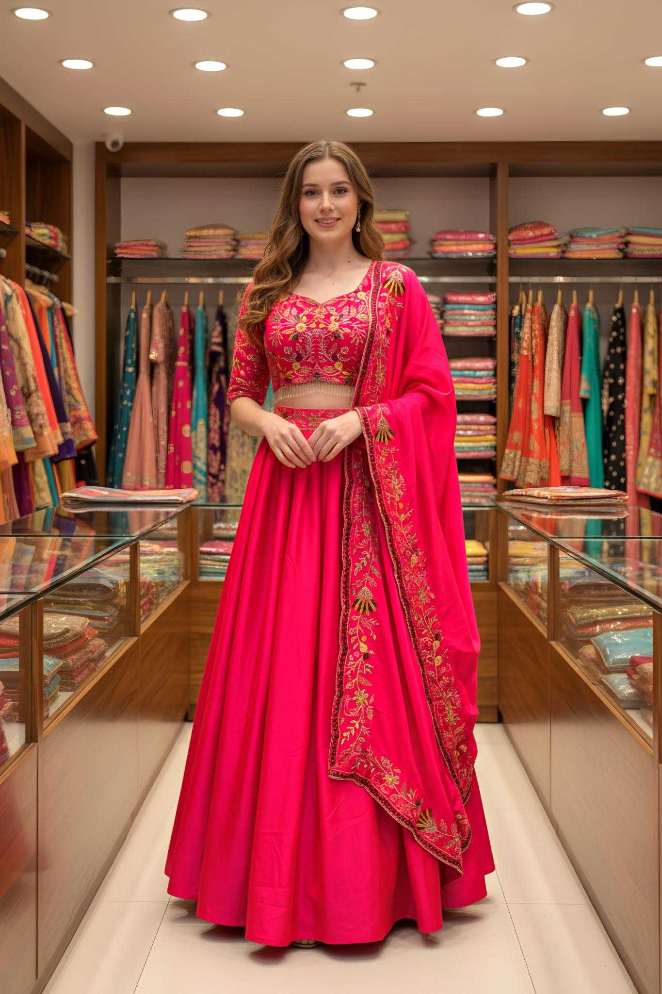 Ynf Malay Satin Silk KESH648 1062 Lehengas Wedding Collections Wholesale Embroidered Lehenga Satin Lehenga Wedding Outfits Manufacturer- Kapda Export