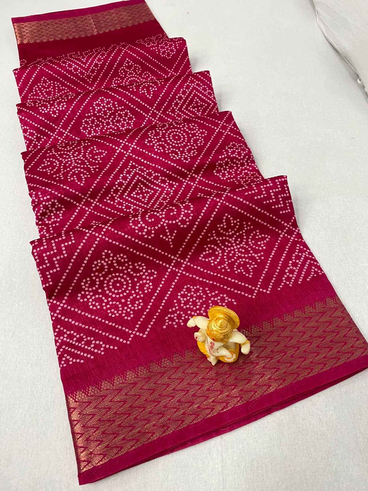 Ynf Muslin Cotton KESH718 SYMPHONY Sarees Wholesale Batik Sarees Embroidered Sarees Bandhani Bandhej Sarees Manufacturer- Kapda Export