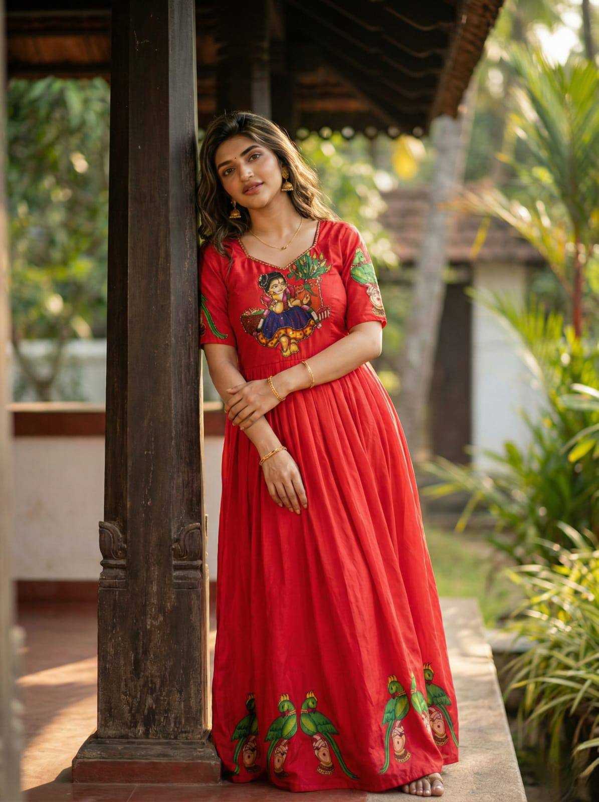 Ynf Muslin KESH485 116 Gowns Wholesale Printed Gowns Party Wear Gowns Designer Gowns Manufacturer- Kapda Export