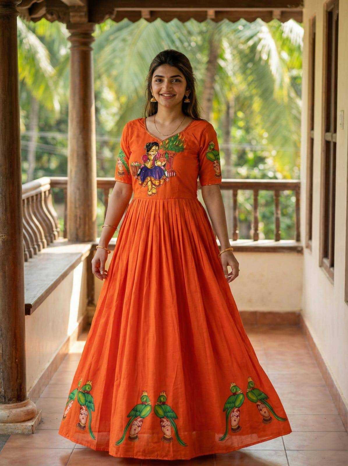 Ynf Muslin KESH485 116 Gowns Wholesale Printed Gowns Party Wear Gowns Designer Gowns Manufacturer- Kapda Export