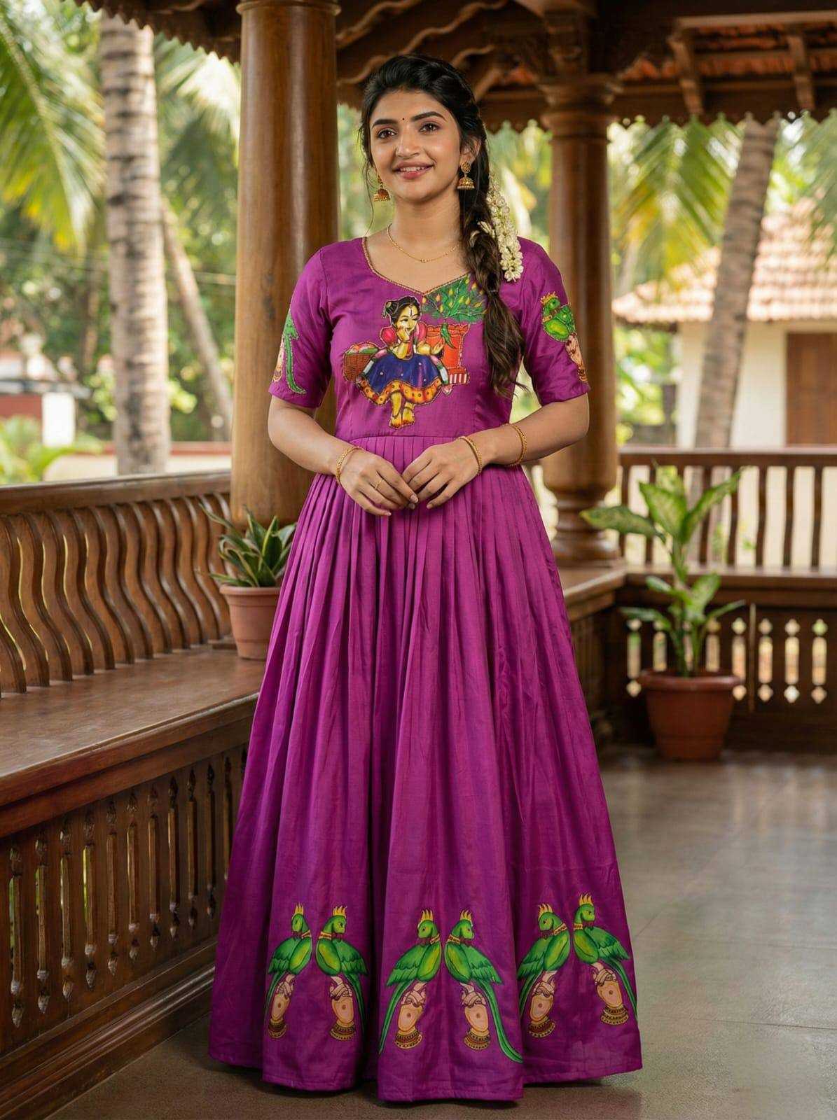 Ynf Muslin KESH485 116 Gowns Wholesale Printed Gowns Party Wear Gowns Designer Gowns Manufacturer- Kapda Export