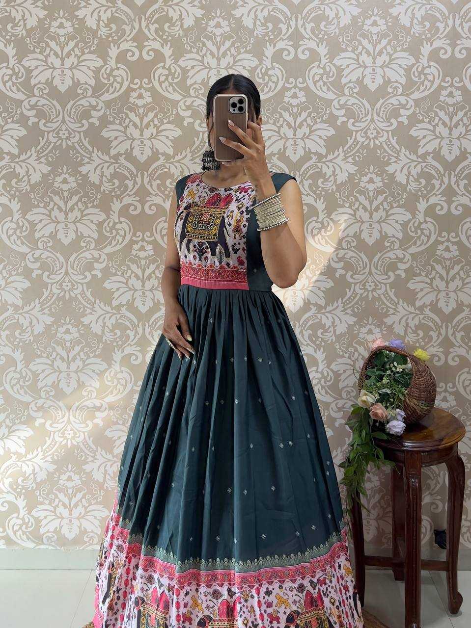 Ynf Muslin Silk KESH655 105 Gowns Festive Collections Wholesale Anarkali Gown Silk Gowns Navratri Dresses Manufacturer- Kapda Export