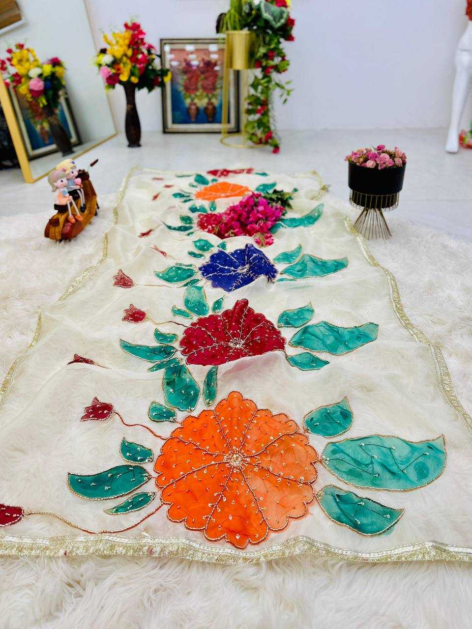 Ynf Organza Silk KESH158 8007 Duppatas Wholesale Printed Duppata Manufacturer- Kapda Export