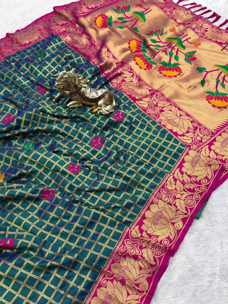 Ynf Paithani Silk KESH692 SIYA Silk Sarees Festive Collections Wholesale Paithani Sarees Silk Sarees With Contrast Pallu Silk Sarees With Blouse Manufacturer- Kapda Export