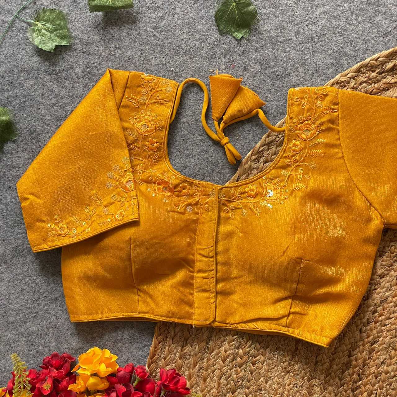 Ynf Phantom Silk KESH426 1445 Readymade Blouses Festive Collections Wholesale Embroidered Blouses Party Wear Blouse Silk Blouse Manufacturer- Kapda Export