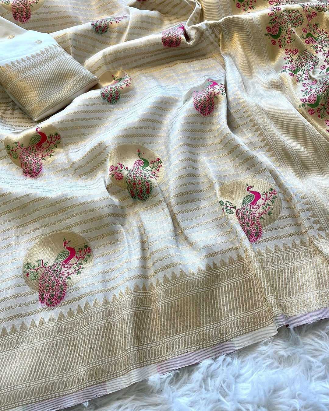 Ynf Pure Cotton KESH484 RAM Sarees Wholesale Fancy Sarees Crape Satin Sarees Zari Border Sarees Manufacturer- Kapda Export