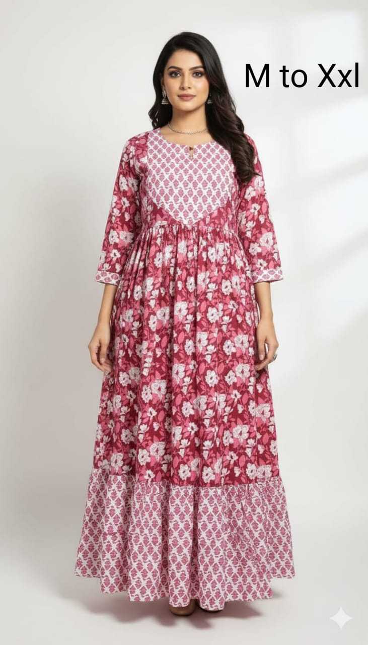 Ynf Pure Cotton KESH585 174 Suits & Dresses Western Wears Wholesale Maxi Dresses A-Line Dresses Cotton Dresses Manufacturer- Kapda Export