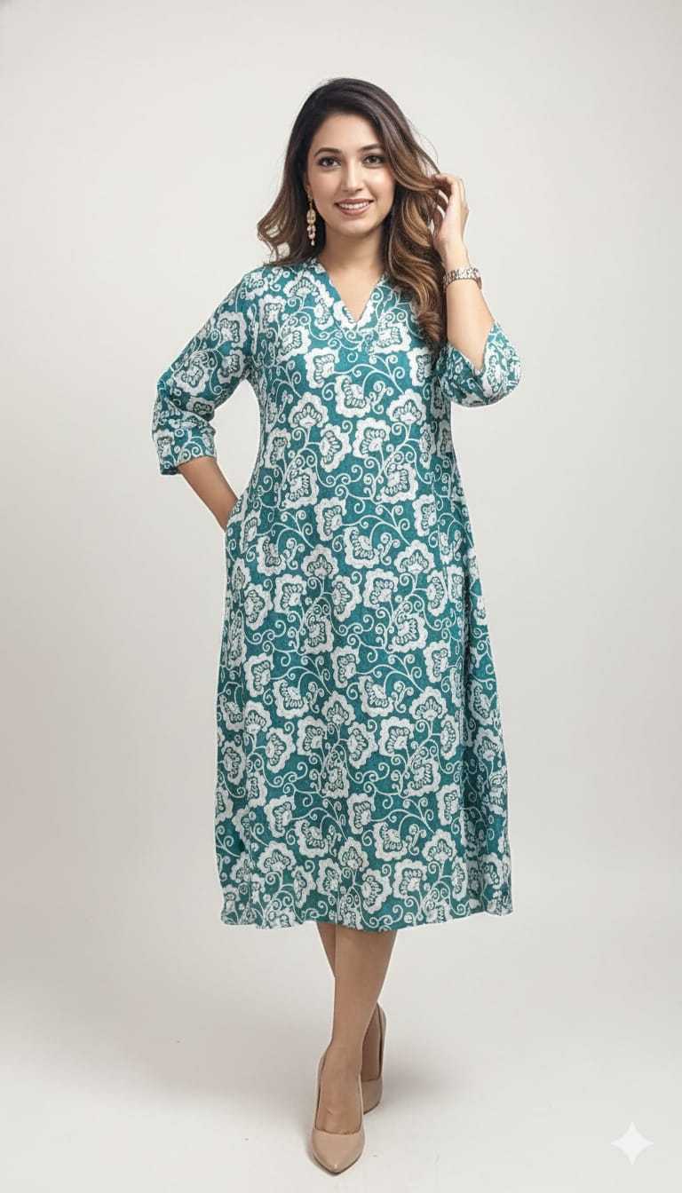 Ynf Pure Cotton KESH585 180 Suits & Dresses Western Wears Wholesale One Piece Dress A-Line Dresses Cotton Dresses Manufacturer- Kapda Export