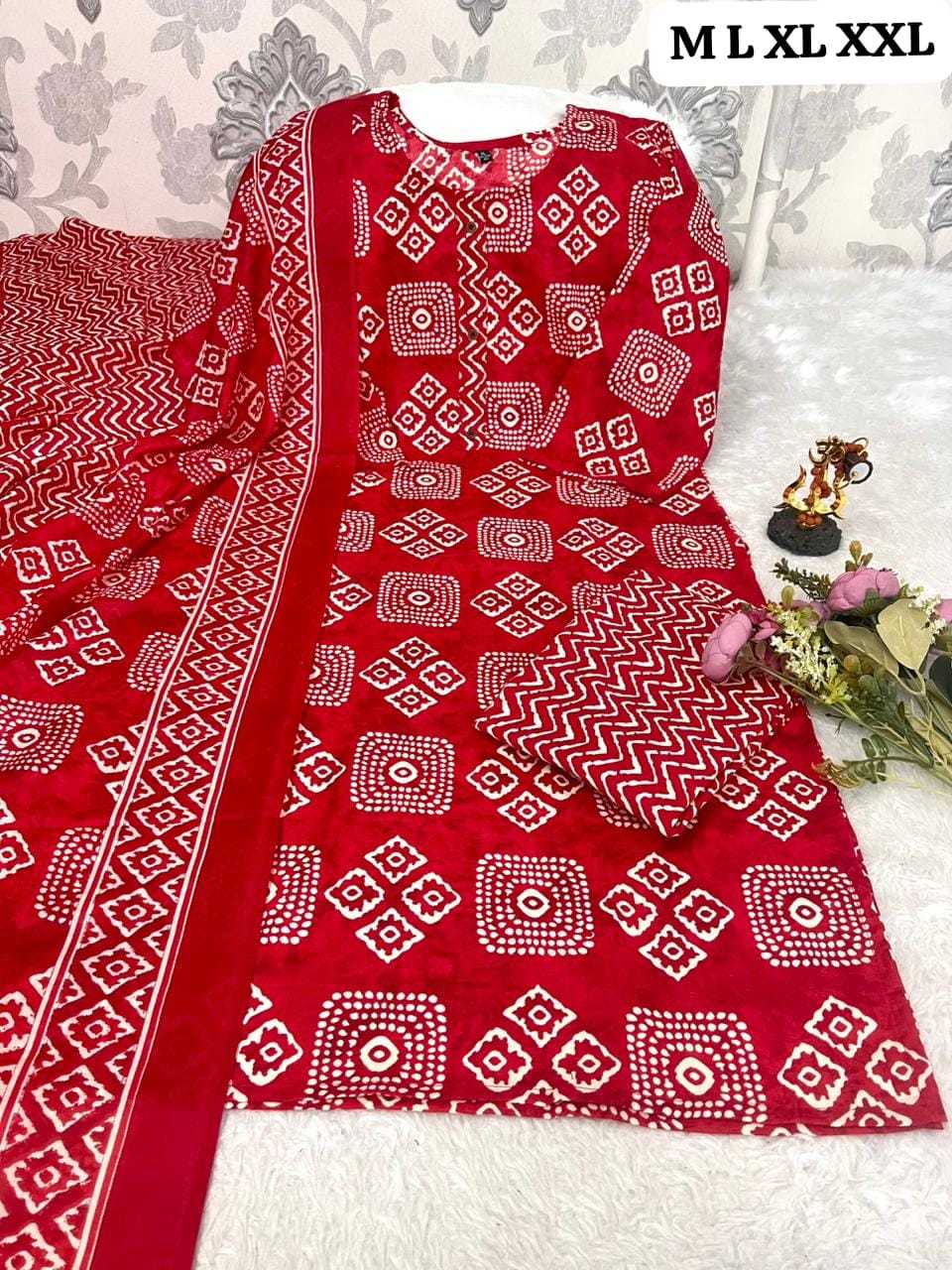 Ynf Pure Cotton KESH585 FALUNI Kurti Wholesale Printed Kurtis Cotton Kurtis Bandhani Kurtis Manufacturer- Kapda Export