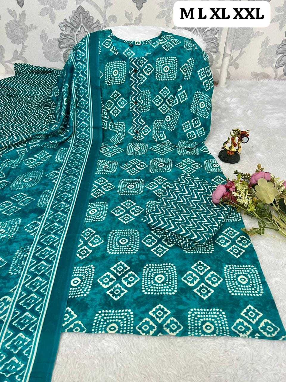 Ynf Pure Cotton KESH585 FALUNI Kurti Wholesale Printed Kurtis Cotton Kurtis Bandhani Kurtis Manufacturer- Kapda Export