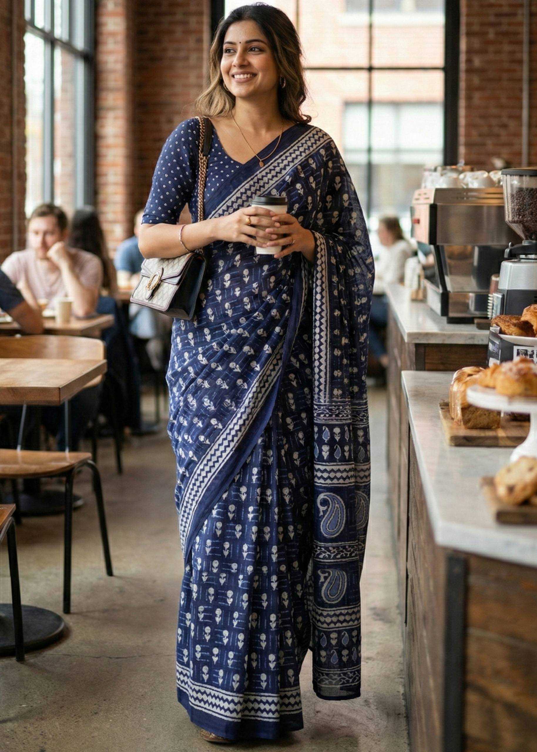 Ynf Pure Cotton RIN229 ANISHA Sarees Wholesale Block Print Sarees Cotton Sarees Casual Sarees Manufacturer- Kapda Export