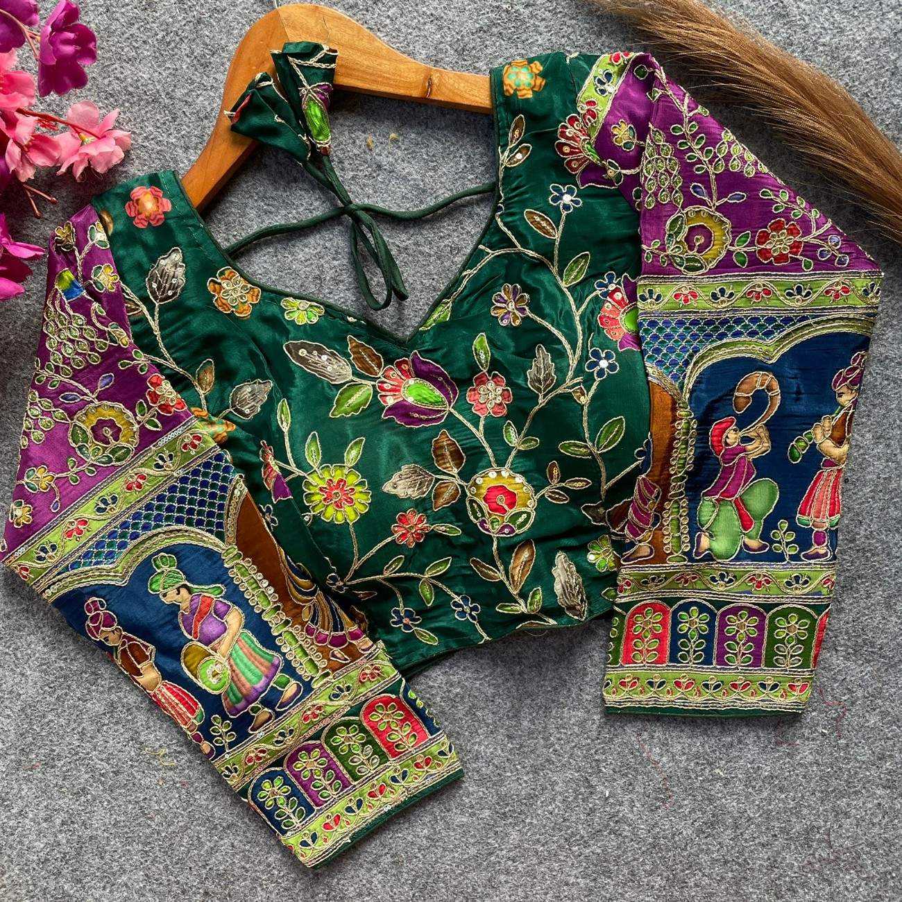 Ynf Pure Crepe KESH426 POSITION Readymade Blouses Wholesale Designer Blouse Embroidered Blouses Party Wear Blouse Manufacturer- Kapda Export