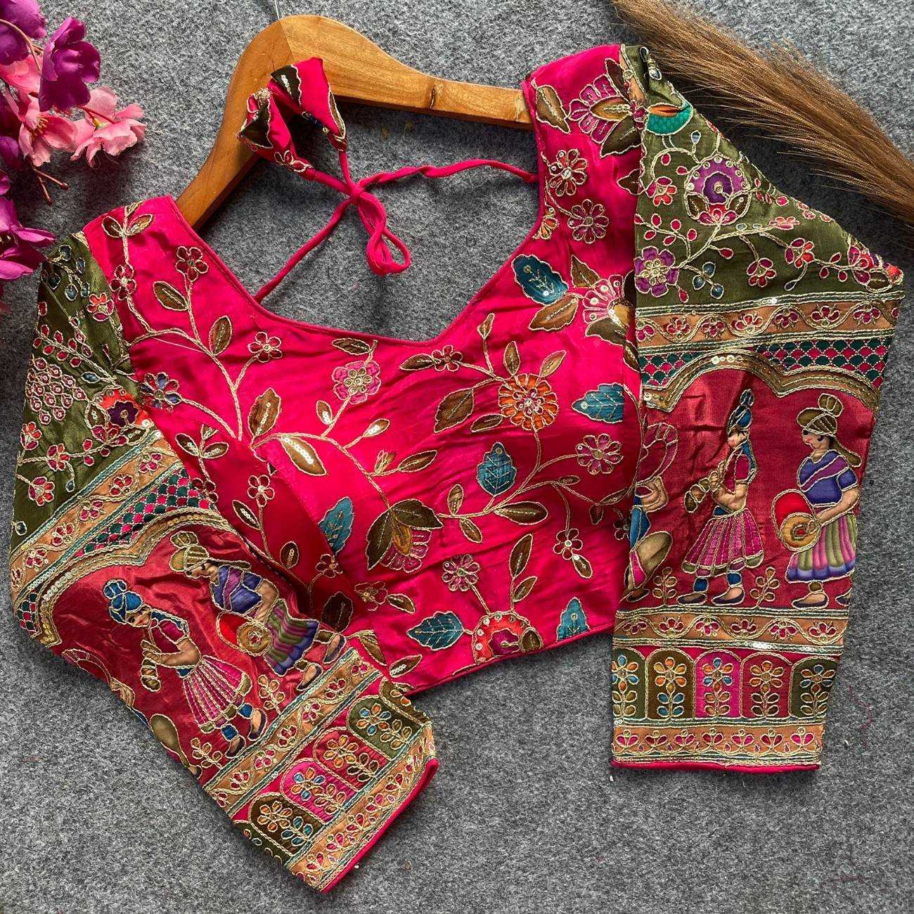 Ynf Pure Crepe KESH426 POSITION Readymade Blouses Wholesale Designer Blouse Embroidered Blouses Party Wear Blouse Manufacturer- Kapda Export