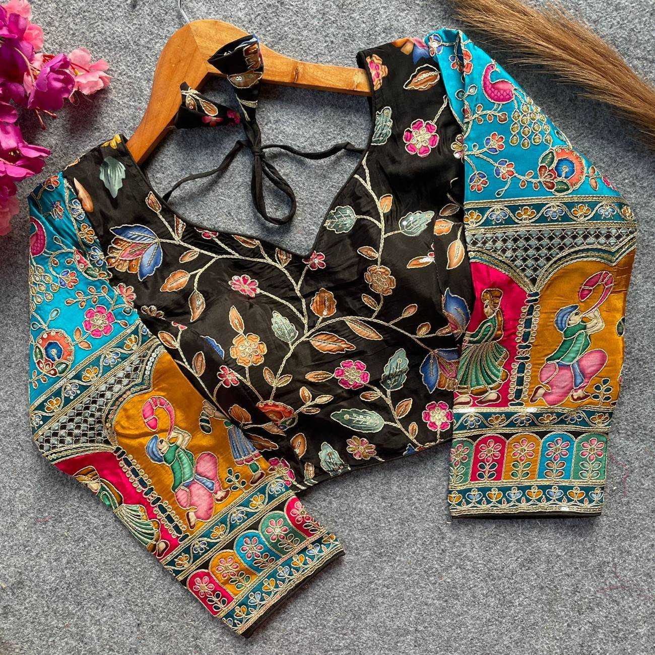 Ynf Pure Crepe KESH426 POSITION Readymade Blouses Wholesale Designer Blouse Embroidered Blouses Party Wear Blouse Manufacturer- Kapda Export