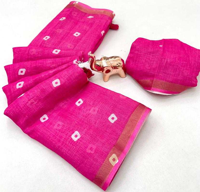 Ynf Pure Linen KESH695 Zara Sarees Wholesale Batik Sarees Traditional Sarees Bandhani Sarees Manufacturer- Kapda Export