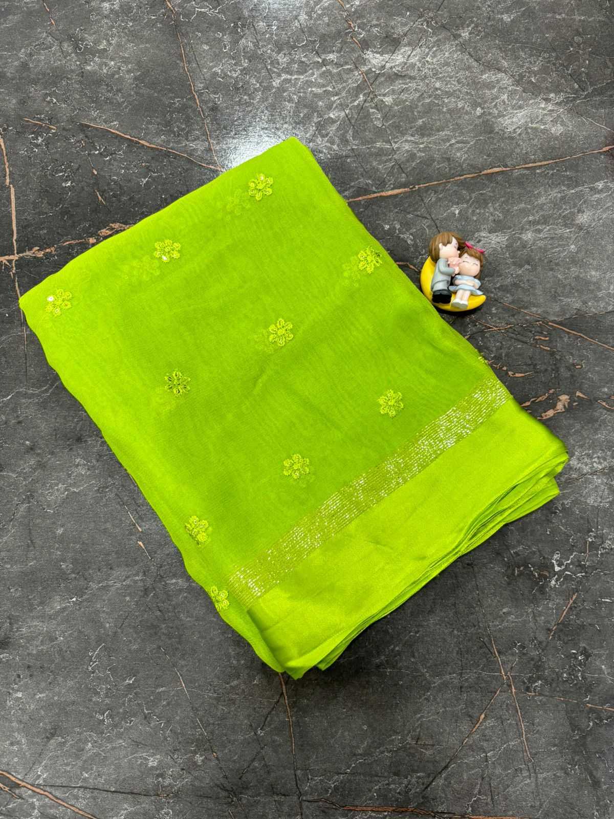 Ynf Pure Viscos KESH691 Satin Patta Sarees Wholesale Sequins Work Saree Viscose Saree Satin Sarees Manufacturer- Kapda Export