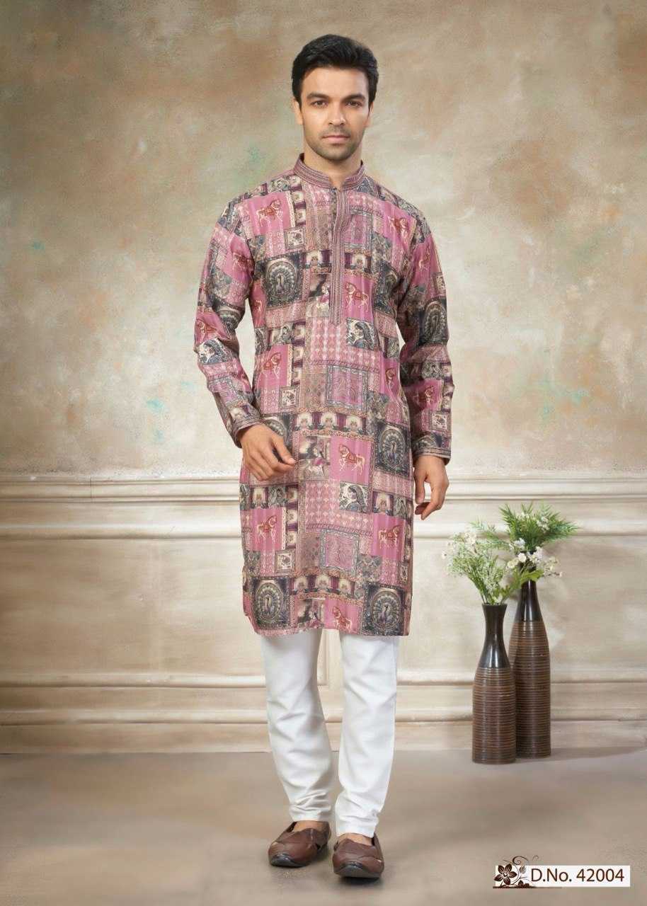 Ynf Reyon Cotton KESH650 Wedding 42 Mens Wear Wholesale Mens Kurtas Mens Kurta Pyjama Men Cotton Kurta Manufacturer- Kapda Export