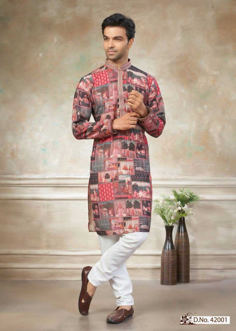 Ynf Reyon Cotton KESH650 Wedding 42 Mens Wear Wholesale Mens Kurtas Mens Kurta Pyjama Men Cotton Kurta Manufacturer- Kapda Export