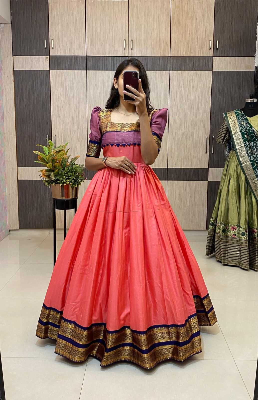 Ynf Silk Cotton RIN235 ONE Gowns Wholesale Evening Gowns Party Wear Gowns Designer Gowns Manufacturer- Kapda Export