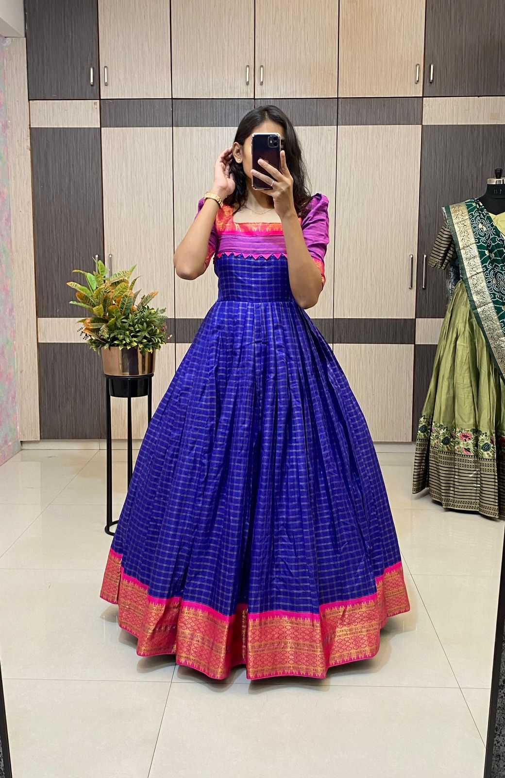 Ynf Silk Cotton RIN235 ONE Gowns Wholesale Evening Gowns Party Wear Gowns Designer Gowns Manufacturer- Kapda Export