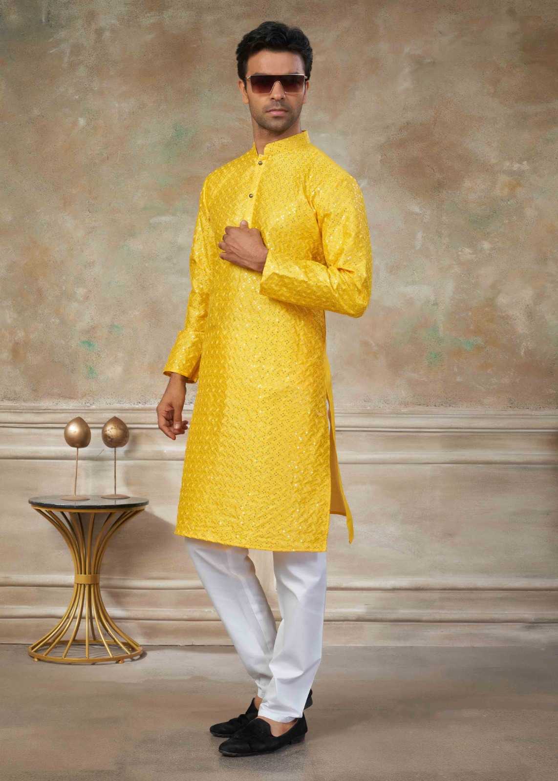 Ynf Silk KESH530 Outluk Vol 139 Mens Wear Wholesale Mens Kurta Pyjama Silk Kurta Designer Ethnic Set Manufacturer- Kapda Export