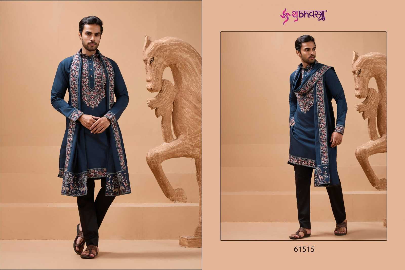 Ynf Silk Viscose KESH530 SHUBHVASTRA ROYAL 61511 Mens Wear Wholesale Mens Kurtas Mens Kurta Pyjama Men Wedding kurta Manufacturer- Kapda Export
