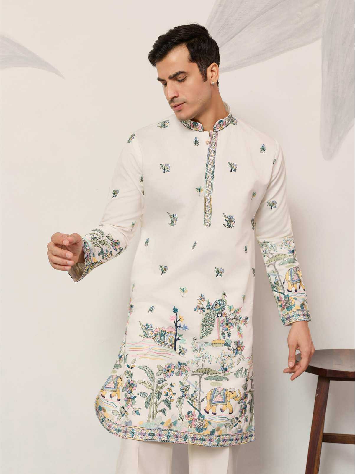 Ynf Silk Viscose RIN202 SHUBHVASTRA COUTURE 61601 Mens Wear Wholesale Mens Kurtas Mens Kurta Pyjama Men Wedding kurta Manufacturer- Kapda Export