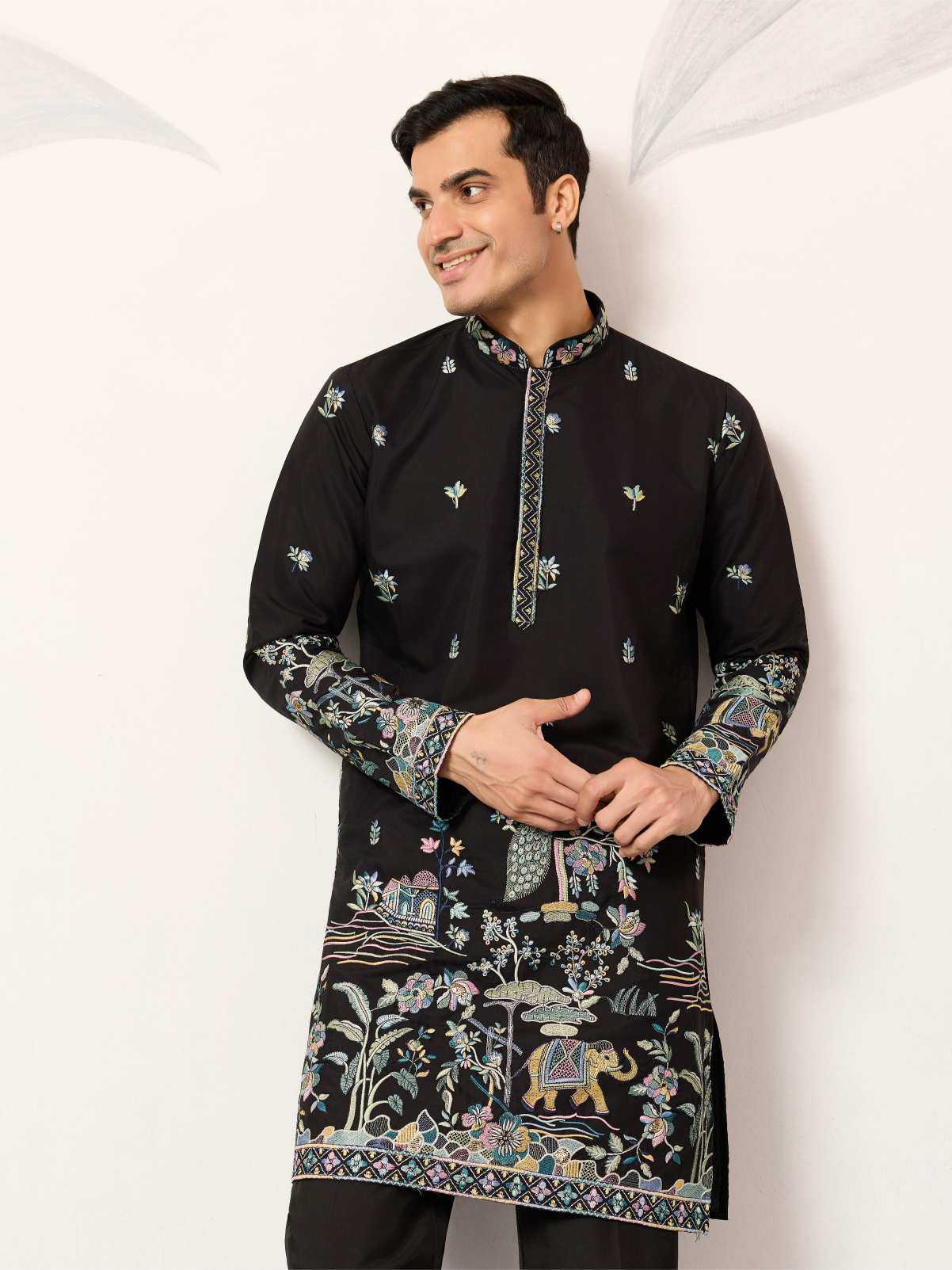 Ynf Silk Viscose RIN202 SHUBHVASTRA COUTURE 61601 Mens Wear Wholesale Mens Kurtas Mens Kurta Pyjama Men Wedding kurta Manufacturer- Kapda Export