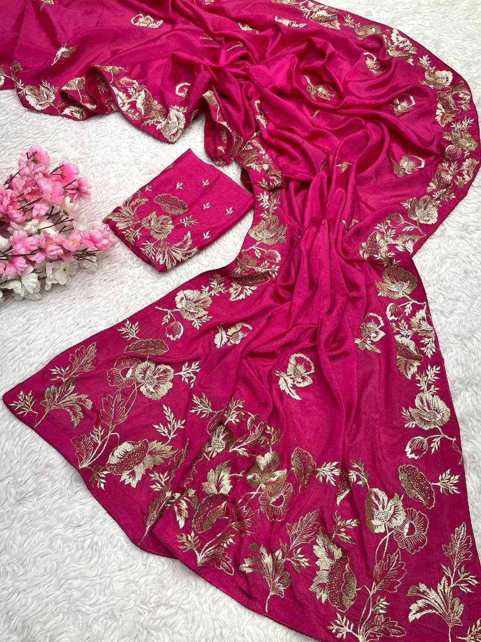 Ynf soft chinon RIN230 459 Sarees Festive Collections Wholesale Embroidered Sarees Swarovski Sarees Zari Sarees Manufacturer- Kapda Export