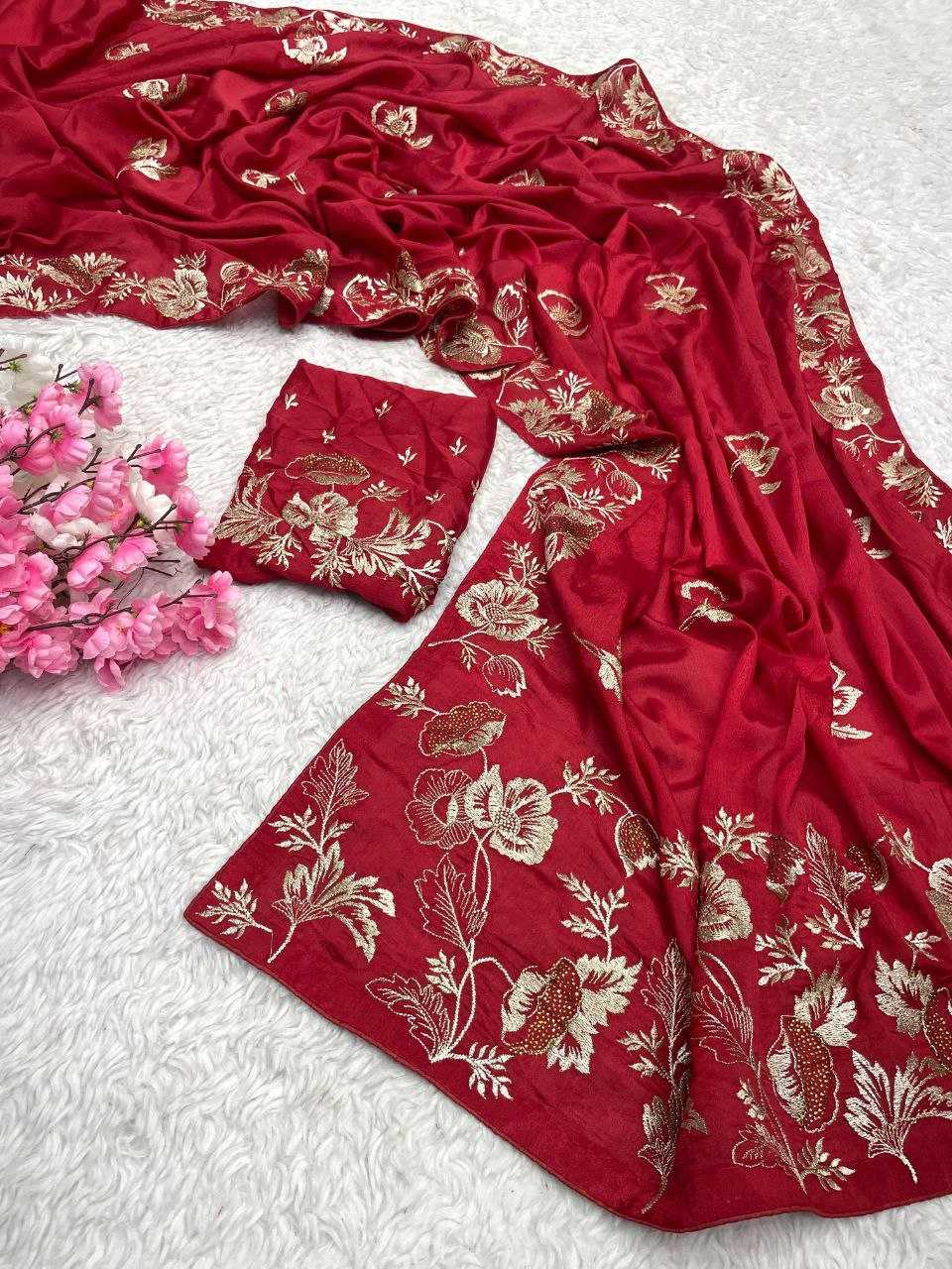 Ynf soft chinon RIN230 459 Sarees Festive Collections Wholesale Embroidered Sarees Swarovski Sarees Zari Sarees Manufacturer- Kapda Export