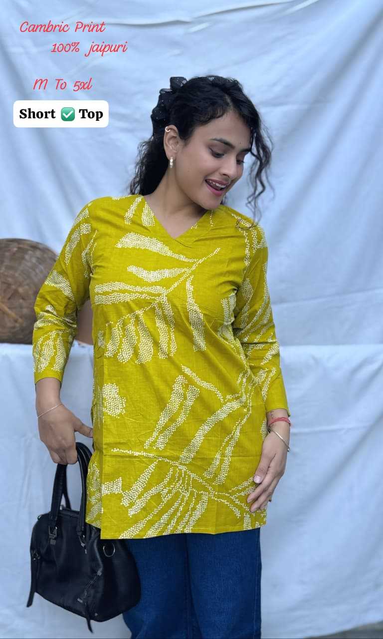 Ynf Soft Cotton KESH594 CAMBRIC Kurti Wholesale Casual Kurtis Festive Kurtis Short Kurtis Manufacturer- Kapda Export