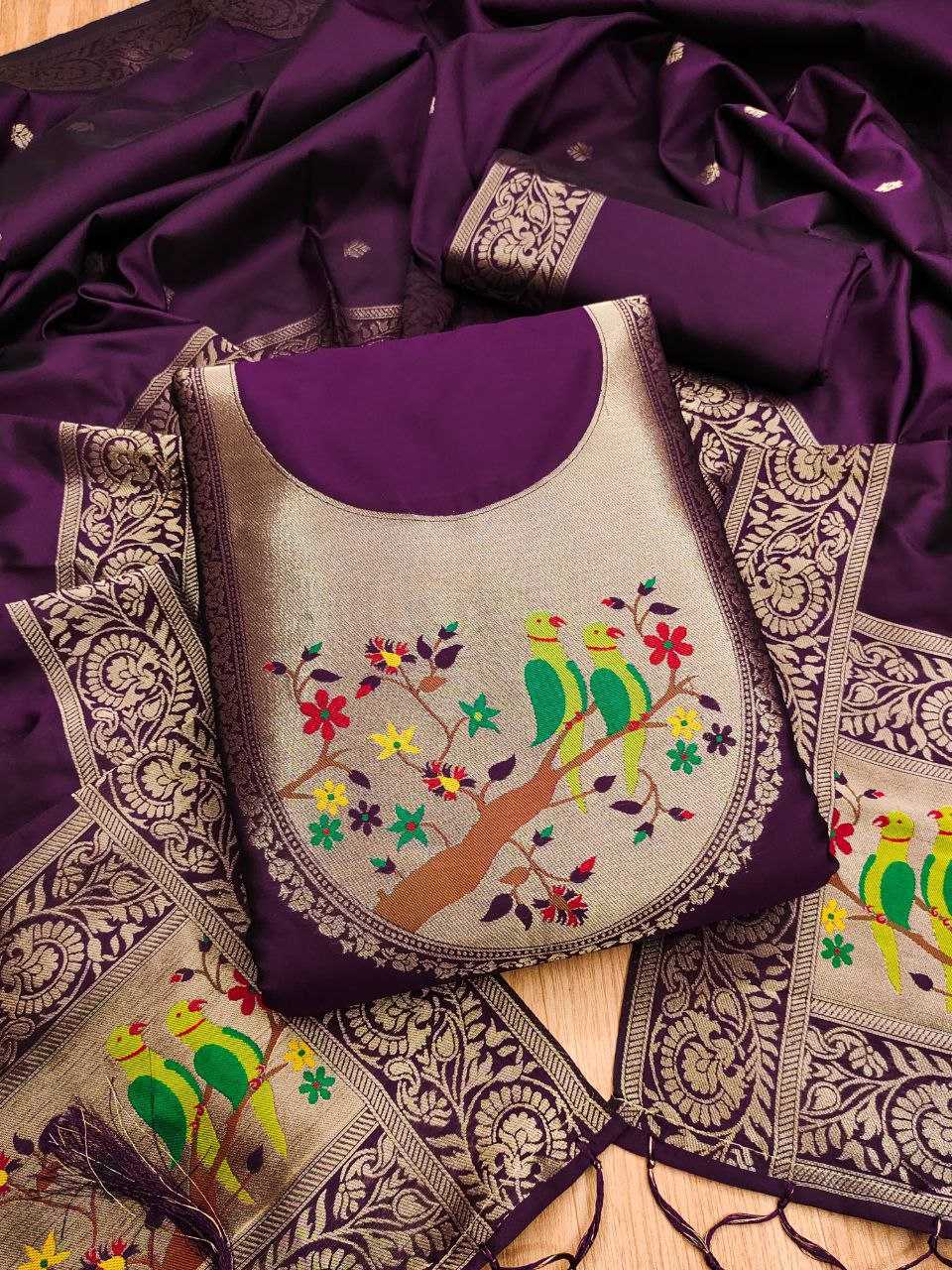 Ynf Soft Silk KESH714 003 Suits & Dresses Wholesale Unstitched Suits Wedding Suits Designer Suits Manufacturer- Kapda Export