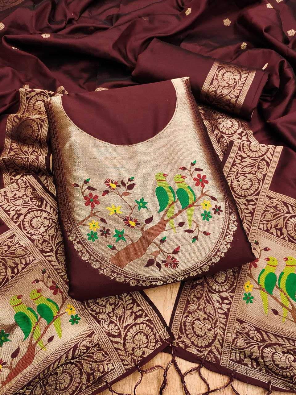 Ynf Soft Silk KESH714 003 Suits & Dresses Wholesale Unstitched Suits Wedding Suits Designer Suits Manufacturer- Kapda Export