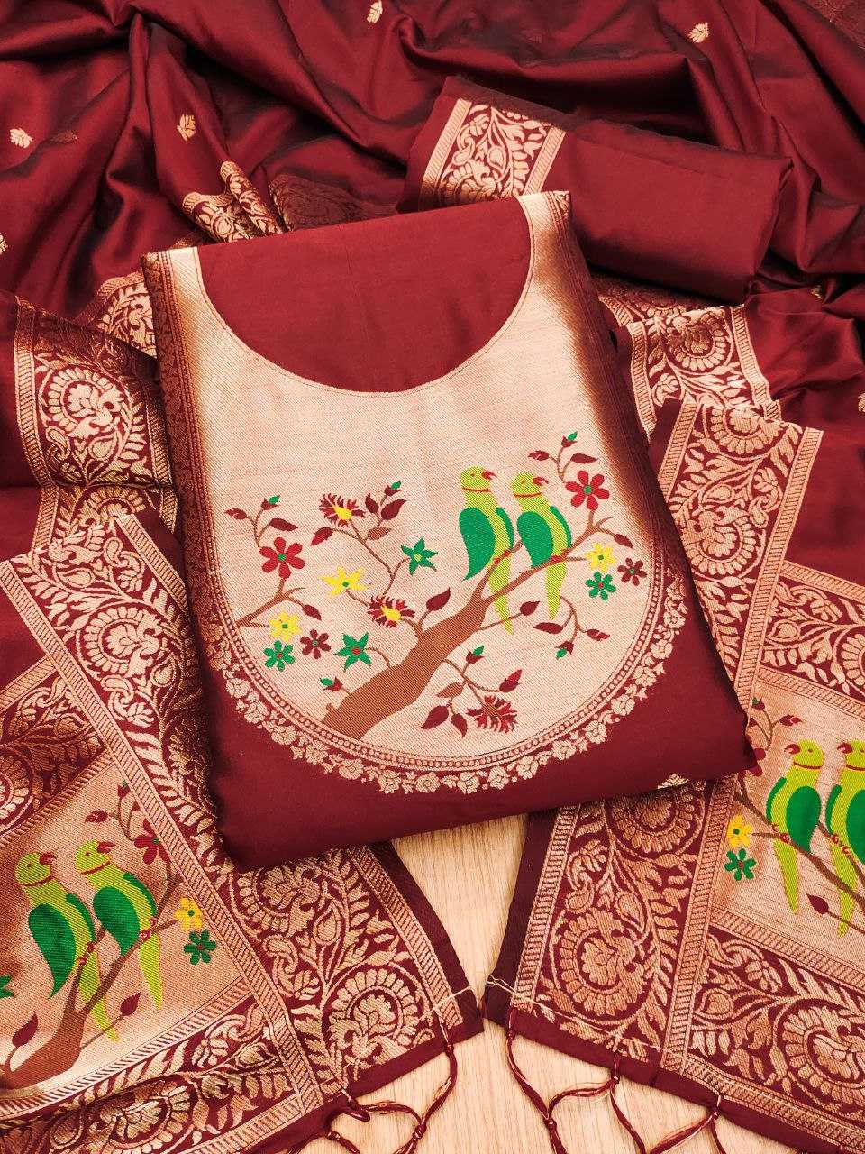 Ynf Soft Silk KESH714 003 Suits & Dresses Wholesale Unstitched Suits Wedding Suits Designer Suits Manufacturer- Kapda Export