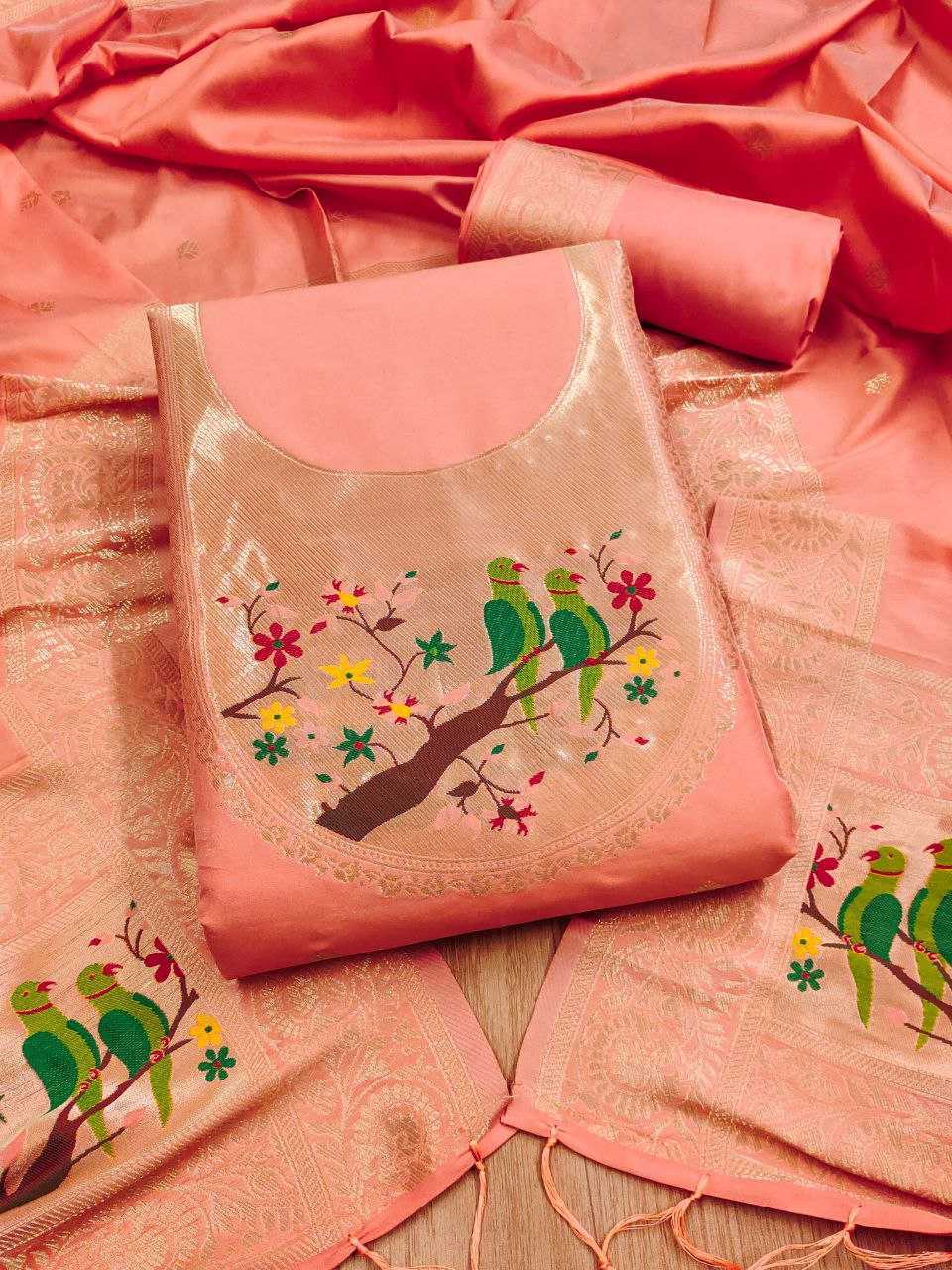 Ynf Soft Silk KESH714 003 Suits & Dresses Wholesale Unstitched Suits Wedding Suits Designer Suits Manufacturer- Kapda Export