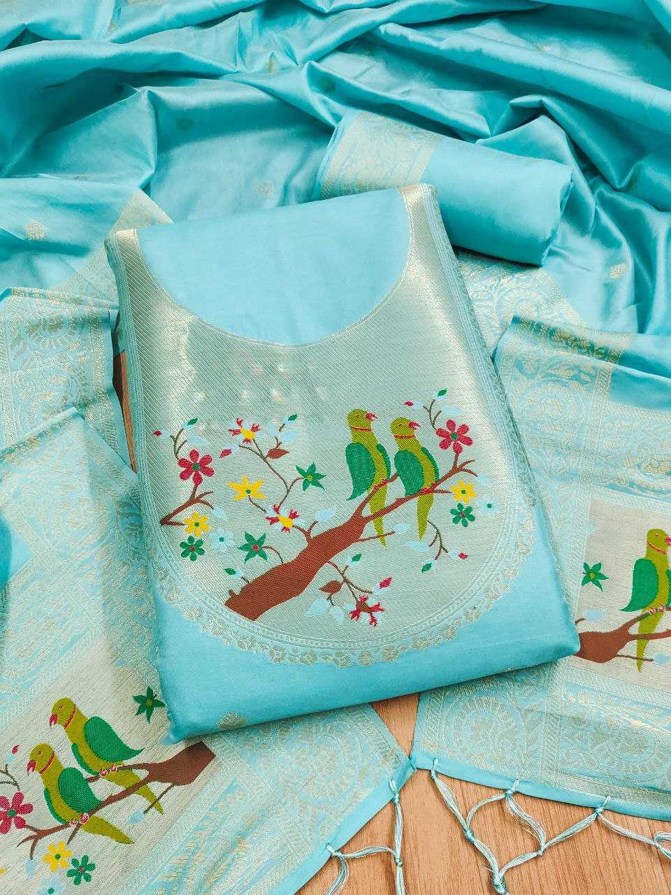 Ynf Soft Silk KESH714 003 Suits & Dresses Wholesale Unstitched Suits Wedding Suits Designer Suits Manufacturer- Kapda Export