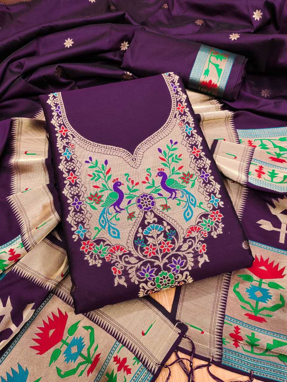 Ynf Soft Silk KESH714 004 Suits & Dresses Wholesale Unstitched Suits Ladies Silk Suit Designer Suits Manufacturer- Kapda Export