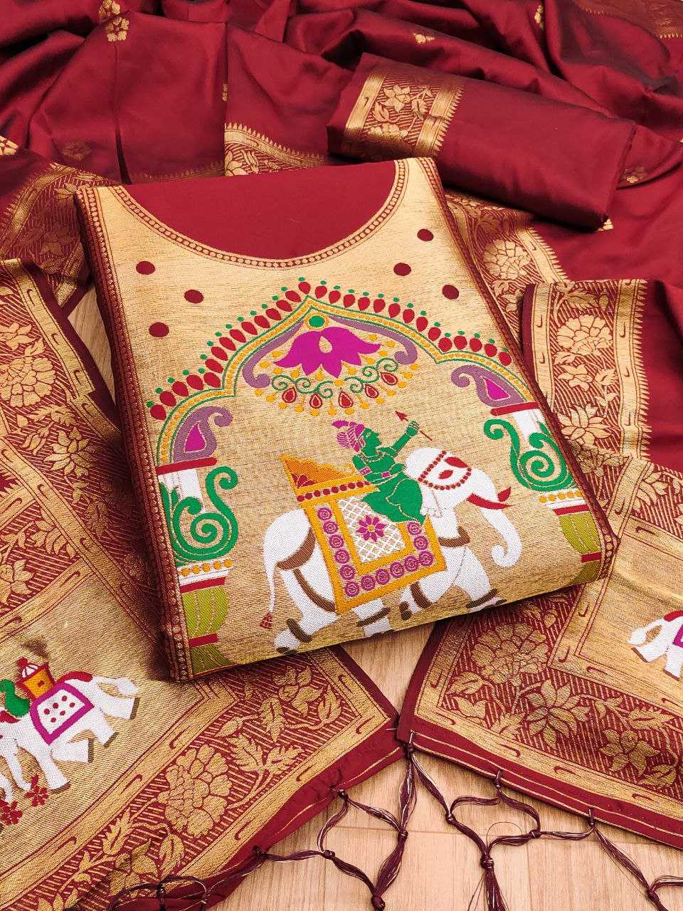 Ynf Soft Silk KESH714 014 Suits & Dresses Wholesale Unstitched Suits Wedding Suits Designer Suits Manufacturer- Kapda Export