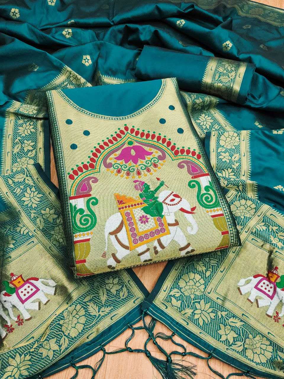 Ynf Soft Silk KESH714 014 Suits & Dresses Wholesale Unstitched Suits Wedding Suits Designer Suits Manufacturer- Kapda Export