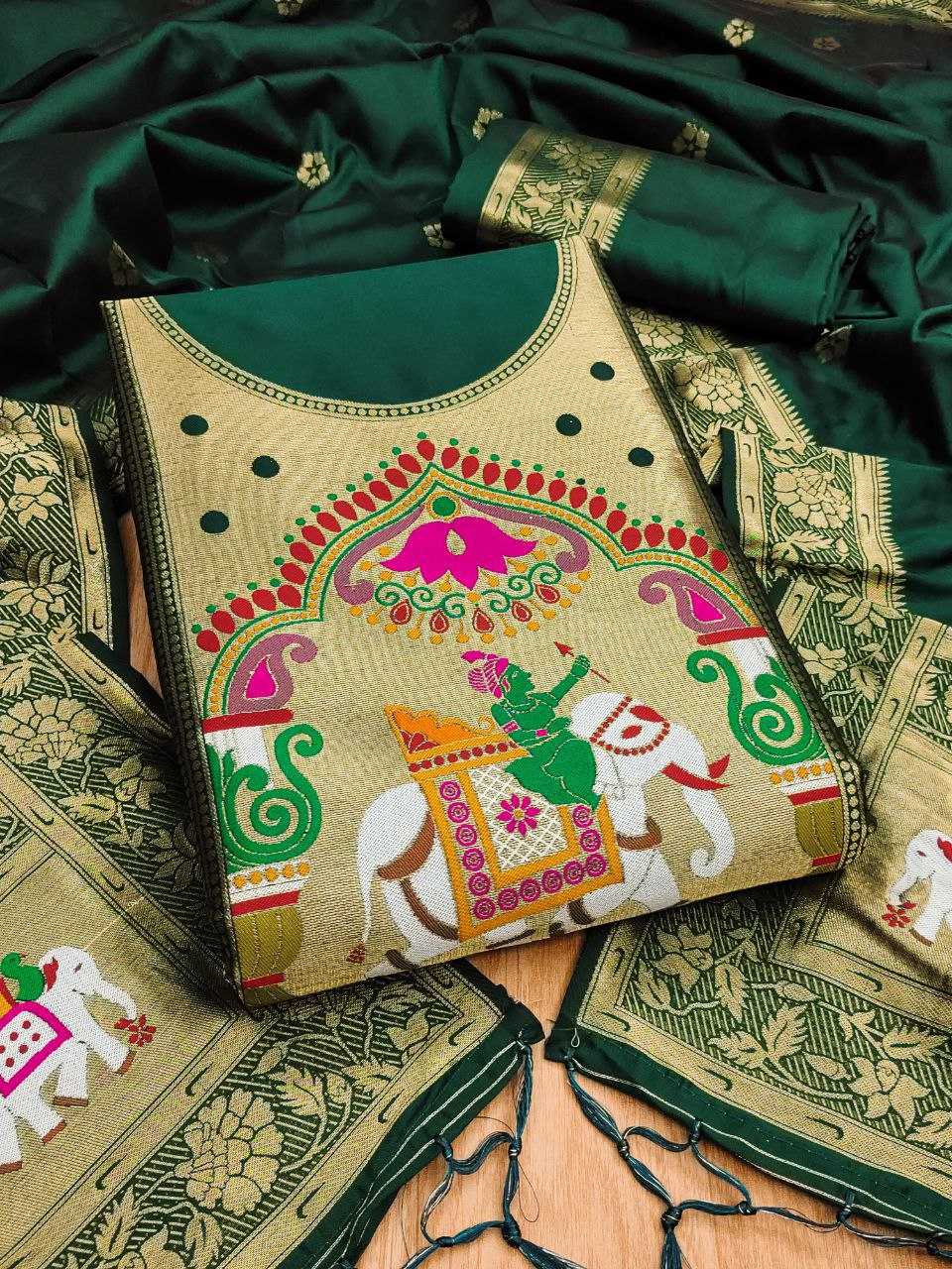 Ynf Soft Silk KESH714 014 Suits & Dresses Wholesale Unstitched Suits Wedding Suits Designer Suits Manufacturer- Kapda Export