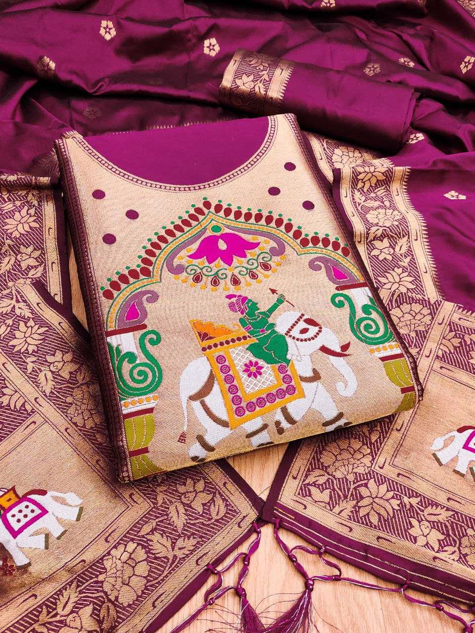 Ynf Soft Silk KESH714 014 Suits & Dresses Wholesale Unstitched Suits Wedding Suits Designer Suits Manufacturer- Kapda Export