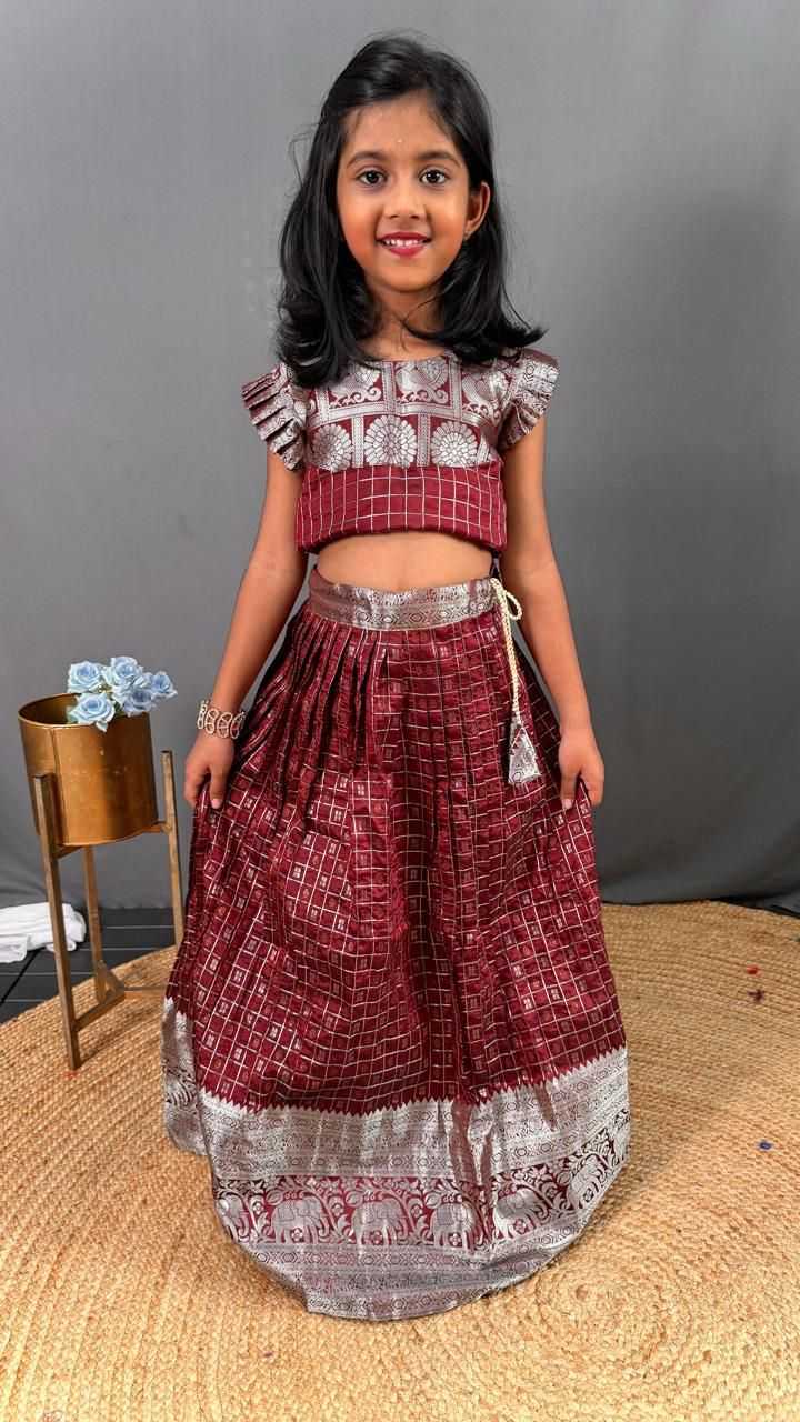 Ynf Soft Silk RIN235 kanchipuram Kids Wear Wholesale Kids Lehenga Kids Ethnic Wear Baby Girl Lehenga Manufacturer- Kapda Export