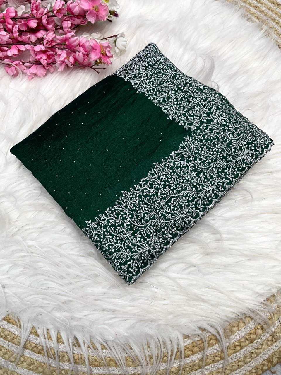 Ynf Soft Vichitra RIN230 583 Sarees Festive Collections Wholesale Embroidered Sarees Swarovski Sarees Zari Sarees Manufacturer- Kapda Export