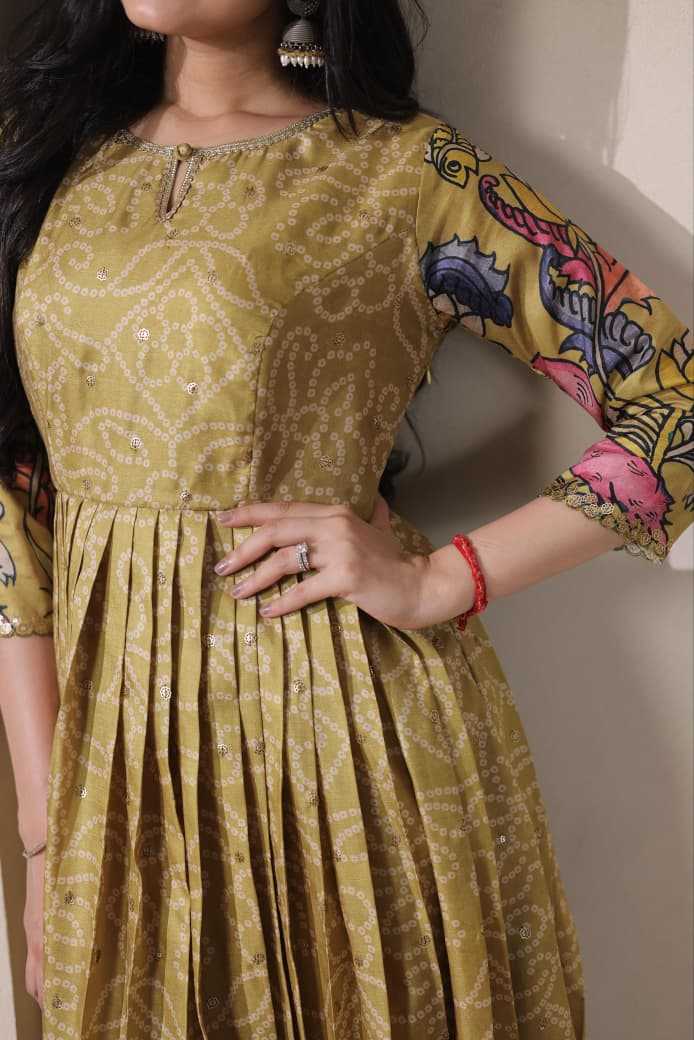 Ynf Tussar Silk KESH249 209193 Gowns Wholesale Fancy Gowns Long Gowns Wedding Gown Manufacturer- Kapda Export