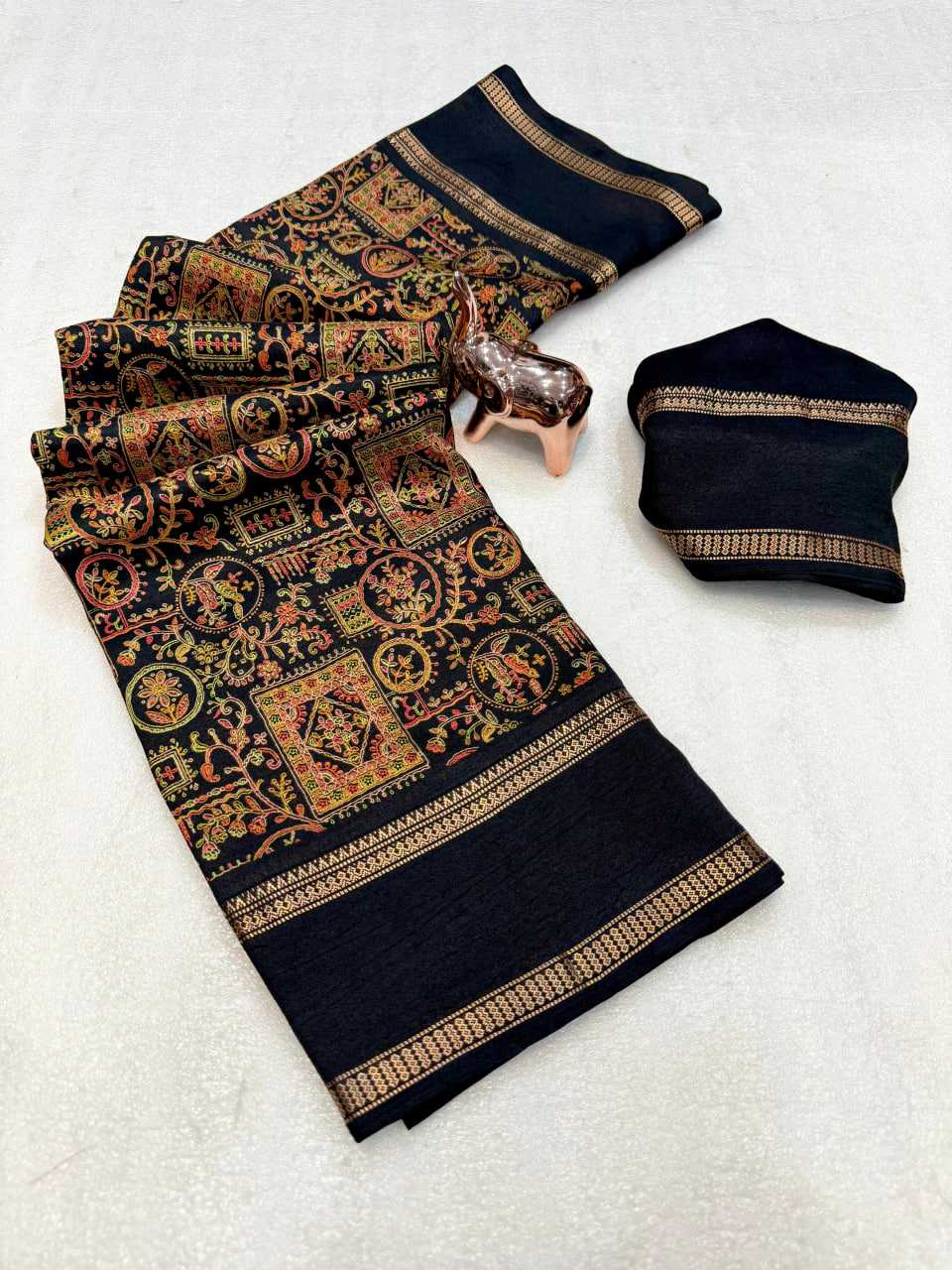 Ynf Tussar Silk KESH695 RAJSUTRA-3 Sarees Wholesale Printed Sarees Lace Border Sarees Kashmiri Sarees Manufacturer- Kapda Export