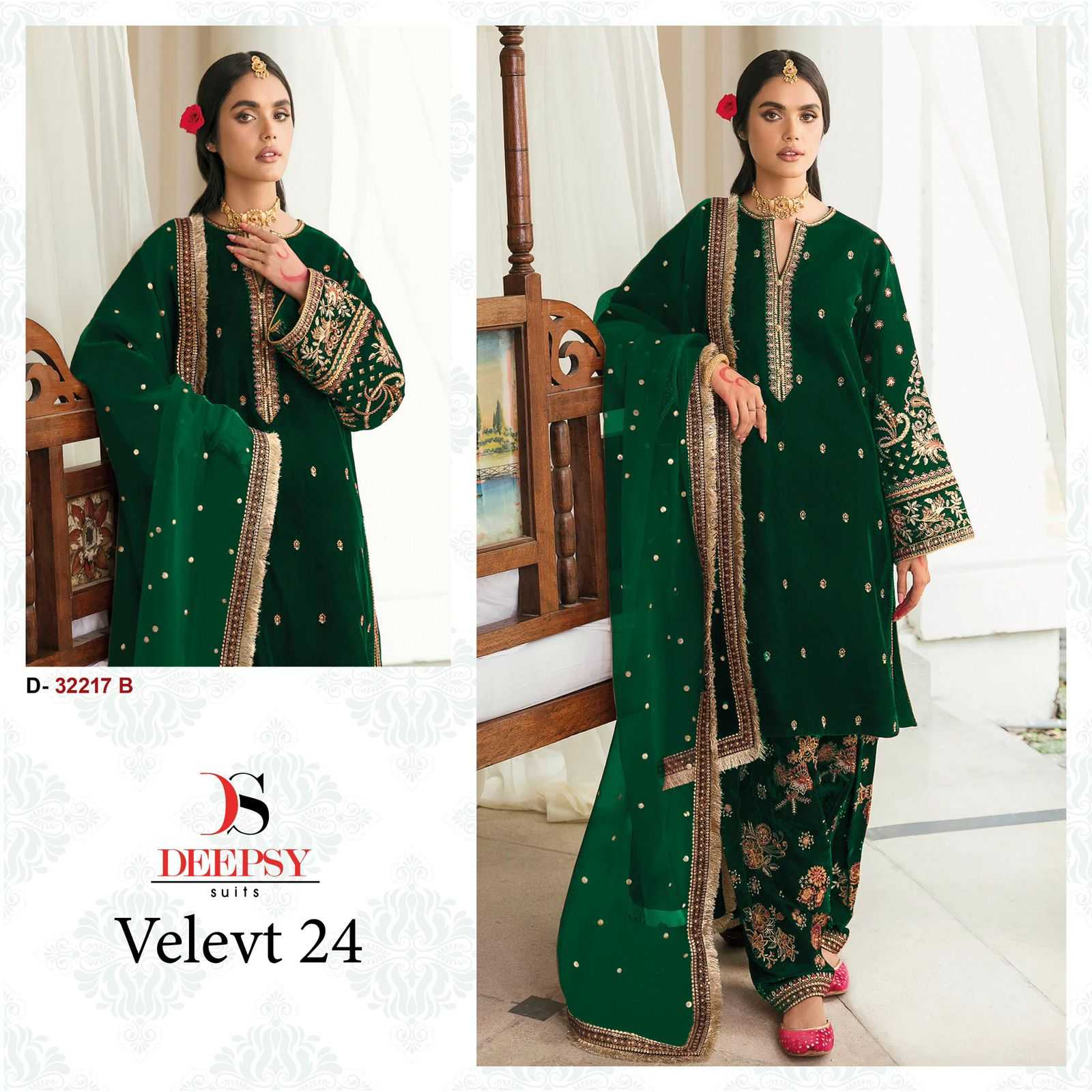 Ynf Velvet KESH677 DEEPSY SUITS 32217 Suits & Dresses Festive Collections Wholesale Velvet Suits Embroidery Suits Designer Suits Manufacturer- Kapda Export